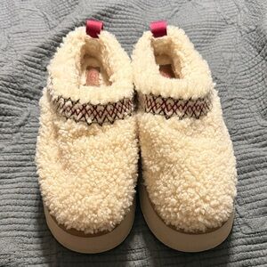 UGG Cream and Pink Kids Slippers